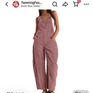 Pink Corduroy Overalls